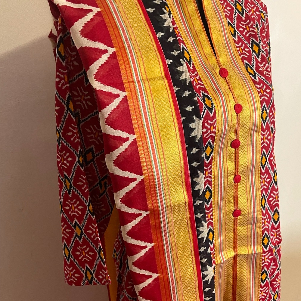 Salawer kameez Stitch, 40bustL Jaipuri sets red